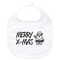 Baby Lätzchen Merry X-Mas Weihnachtsmann Klettverschluss
