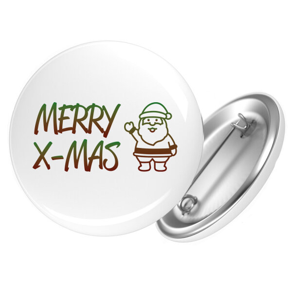 Button Merry X-Mas Weihnachtsmann