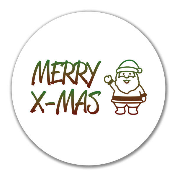 Aufkleber Merry X-Mas Weihnachtsmann 10cm Sticker