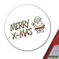 Aufkleber Merry X-Mas Weihnachtsmann 10cm Sticker