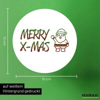 Aufkleber Merry X-Mas Weihnachtsmann 10cm Sticker