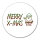 Aufkleber Merry X-Mas Weihnachtsmann 10cm Sticker