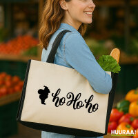 Jutetasche Santa Claus Ho Ho Ho 21 Liter Black