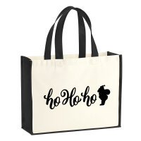 Jutetasche Ho Ho Ho Weihnachtsmann 21 Liter Black