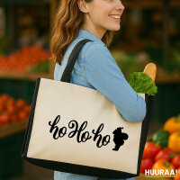 Jutetasche Ho Ho Ho Weihnachtsmann 21 Liter Black