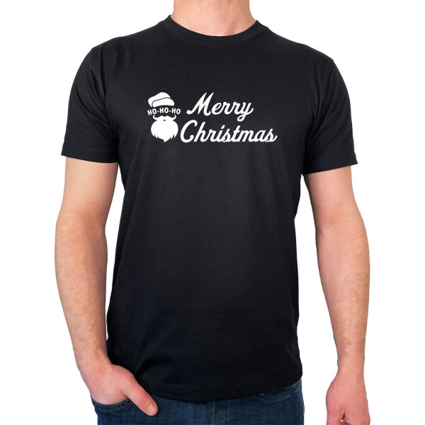 Herren T-Shirt Ho Ho Ho Santa Merry Christmas Größe S-3XL