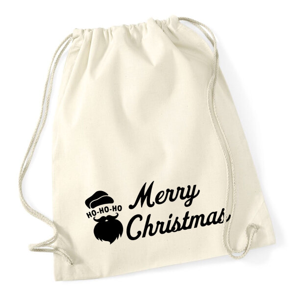 Turnbeutel Ho Ho Ho Santa Merry Christmas 12 Liter