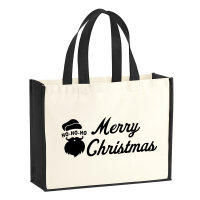 Jutetasche Ho Ho Ho Santa Merry Christmas 21 Liter Black
