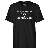 Herren T-Shirt Wish blessed Hanukka Schriftzug...