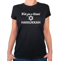 Damen T-Shirt Wish blessed Hanukka Schriftzug...