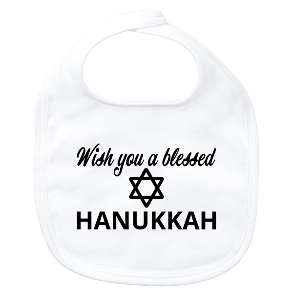 Baby Lätzchen Wish blessed Hanukka Schriftzug