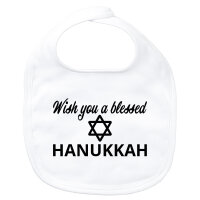 Baby Lätzchen Wish blessed Hanukka Schriftzug Klettverschluss