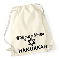 Turnbeutel Wish blessed Hanukka Schriftzug 12 Liter