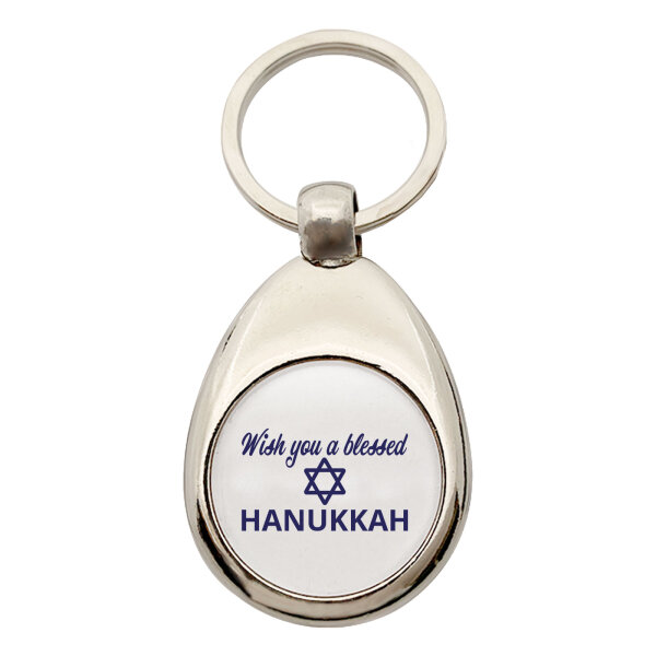 Schlüsselanhänger Wish blessed Hanukka Schriftzug