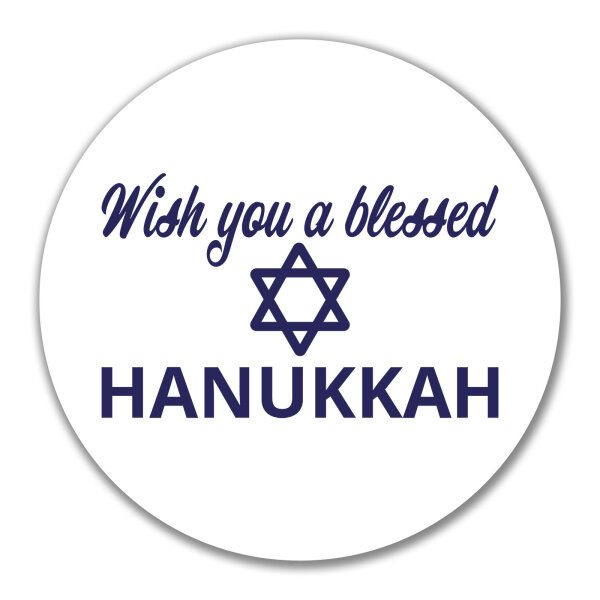 Aufkleber Wish blessed Hanukka Schriftzug 10cm Sticker