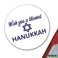 Aufkleber Wish blessed Hanukka Schriftzug 10cm Sticker