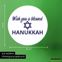 Aufkleber Wish blessed Hanukka Schriftzug 10cm Sticker
