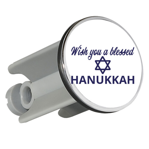 Waschbeckenstöpsel Wish blessed Hanukka Schriftzug 4cm Abflussstopfen