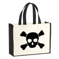 Jutetasche Pirat Totenschädel 21 Liter Black