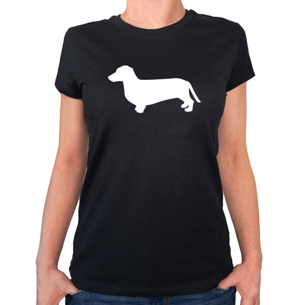 Damen T-Shirt Dackel Silhouette Größe XS-XXL