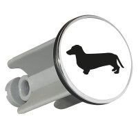 Waschbeckenstöpsel Dackel Silhouette 4cm Abflussstopfen