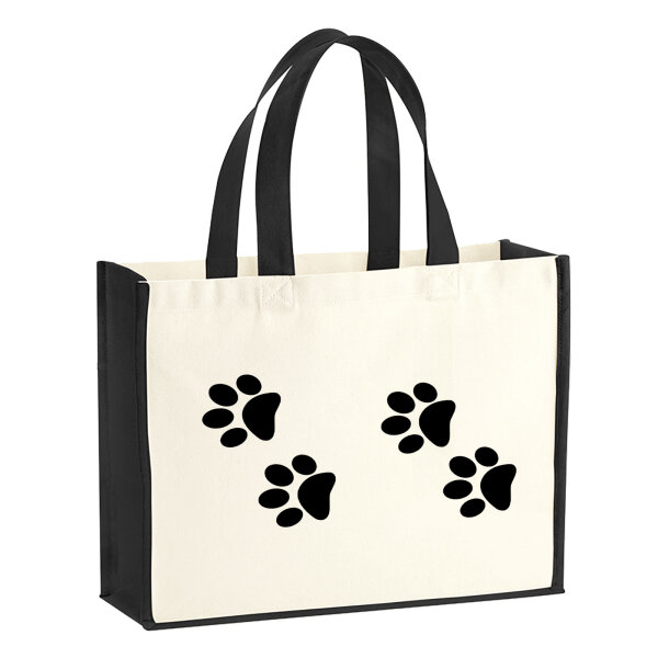 Jutetasche Fußtapsen Tapsen 21 Liter Black