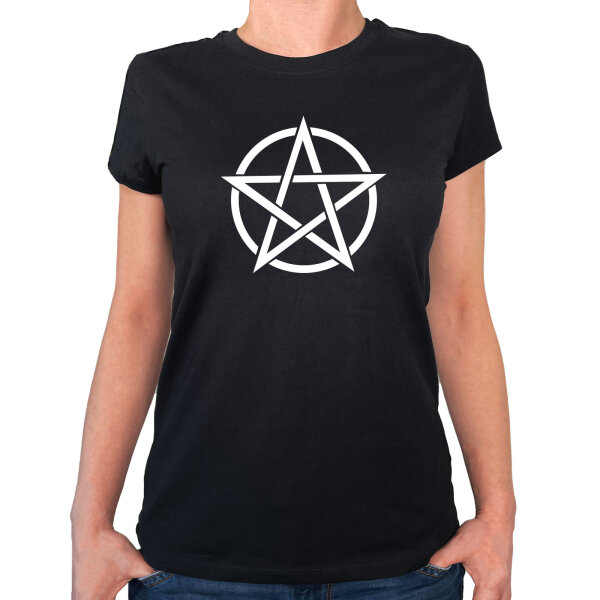 Damen T-Shirt Pentagramm Drudenfuß Größe XS-XXL