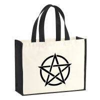 Jutetasche Pentagramm Drudenfuß 21 Liter Black