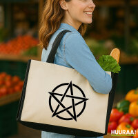 Jutetasche Pentagramm Drudenfuß 21 Liter Black