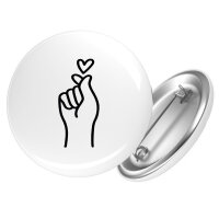 Button K-Pop Fingerherz Zeichen