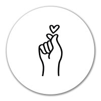 Aufkleber K-Pop Fingerherz Zeichen 10cm Sticker
