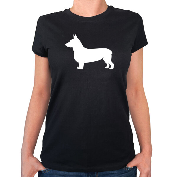 Damen T-Shirt Welsh Corgi Pembroke Silhouette Größe XS-XXL