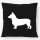 Kissen Welsh Corgi Pembroke Silhouette 40x40cm