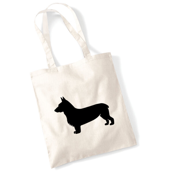 Jutebeutel Welsh Corgi Pembroke Silhouette 10 Liter