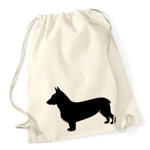 Turnbeutel Welsh Corgi Pembroke Silhouette 12 Liter
