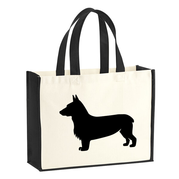 Jutetasche Welsh Corgi Pembroke Silhouette 21 Liter Black