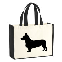 Jutetasche Welsh Corgi Pembroke Silhouette 21 Liter Black
