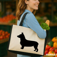 Jutetasche Welsh Corgi Pembroke Silhouette 21 Liter Black