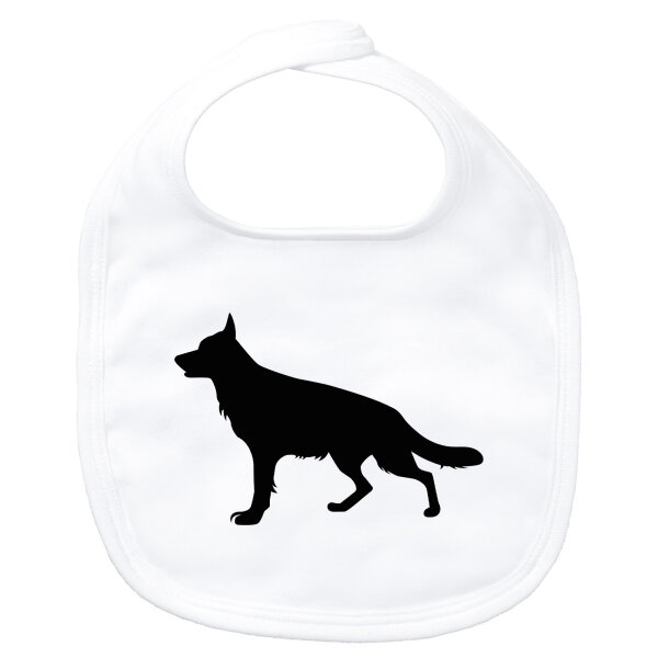 Baby Lätzchen Deutscher Schäferhund Silhouette Klettverschluss