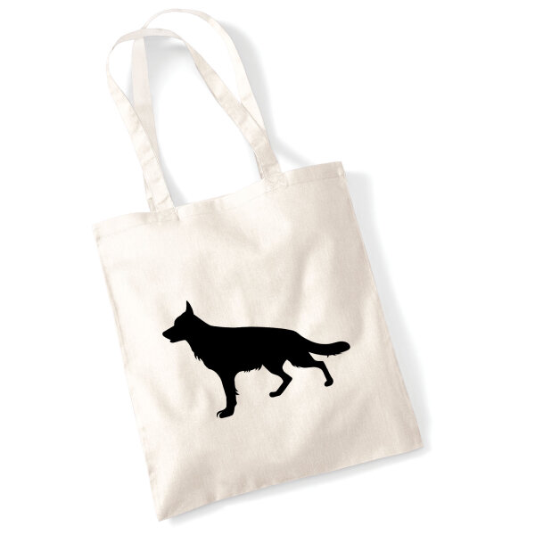 Jutebeutel Deutscher Schäferhund Silhouette 10 Liter