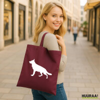 Einkaufsbeutel Deutscher Schäferhund Silhouette 10 Liter Burgundy