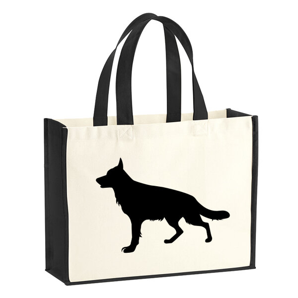 Jutetasche Deutscher Schäferhund Silhouette 21 Liter Black