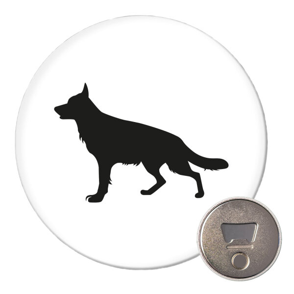 Magnet Deutscher Schäferhund Silhouette 59mm Kühlschrankmagnet Flaschenöffner