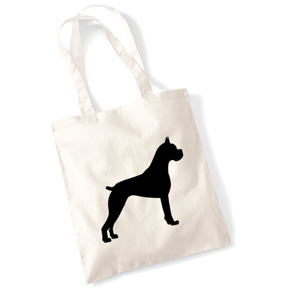 Jutebeutel Deutscher Boxer Silhouette 10 Liter