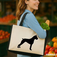 Jutetasche Deutscher Boxer Silhouette 21 Liter Black