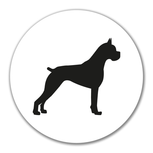 Aufkleber Deutscher Boxer Silhouette 10cm Sticker