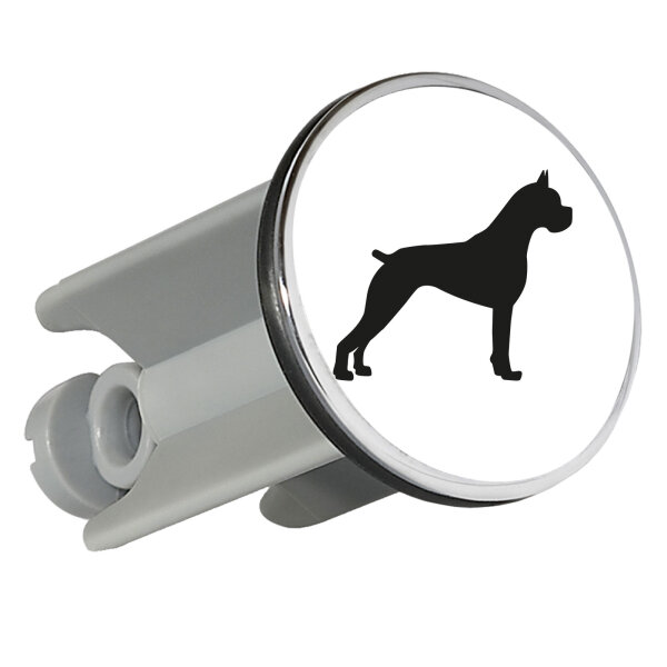 Waschbeckenstöpsel Deutscher Boxer Silhouette 4cm Abflussstopfen