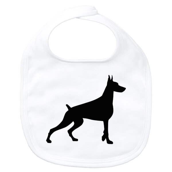 Baby Lätzchen Dobermann Silhouette Klettverschluss