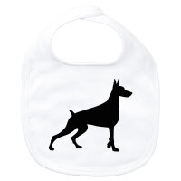 Baby Lätzchen Dobermann Silhouette Klettverschluss