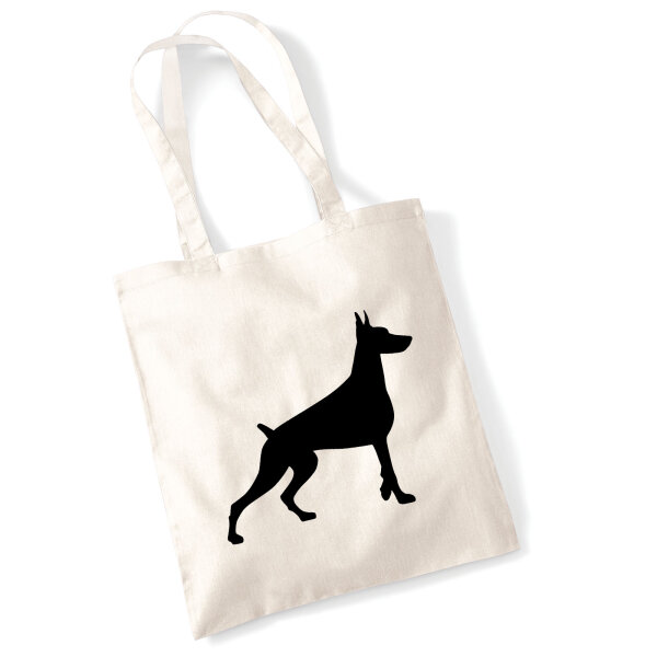 Jutebeutel Dobermann Silhouette 10 Liter